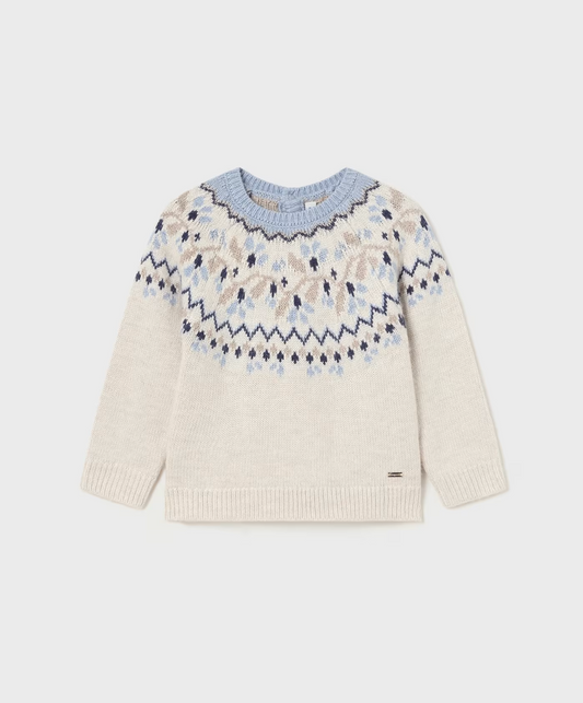 Mayoral Blue Jacquard Sweater