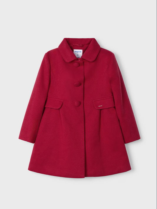 Mayoral Girls Formal Coat-Cherry