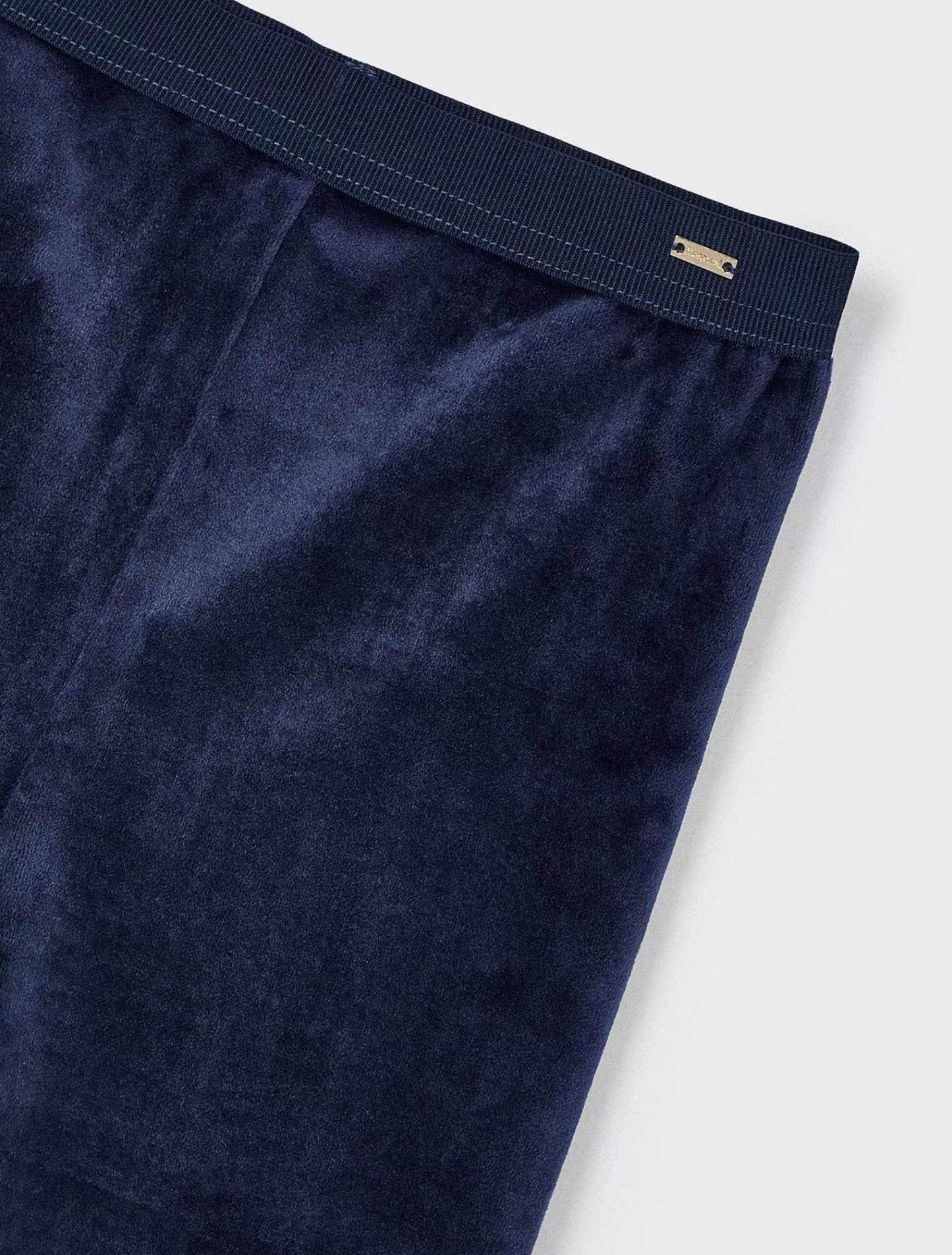 Mayoral Girls Velvet Leggings-Navy