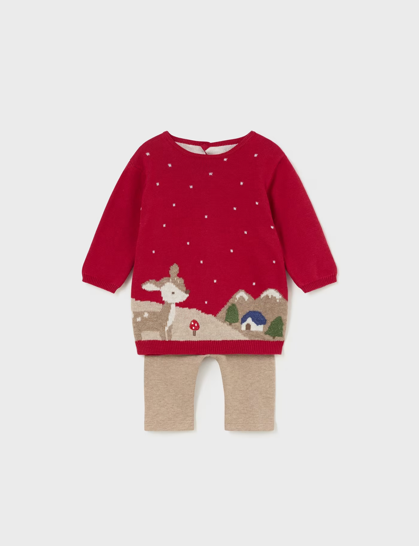 Mayoral Baby Girl Red Reindeer Sweater Set