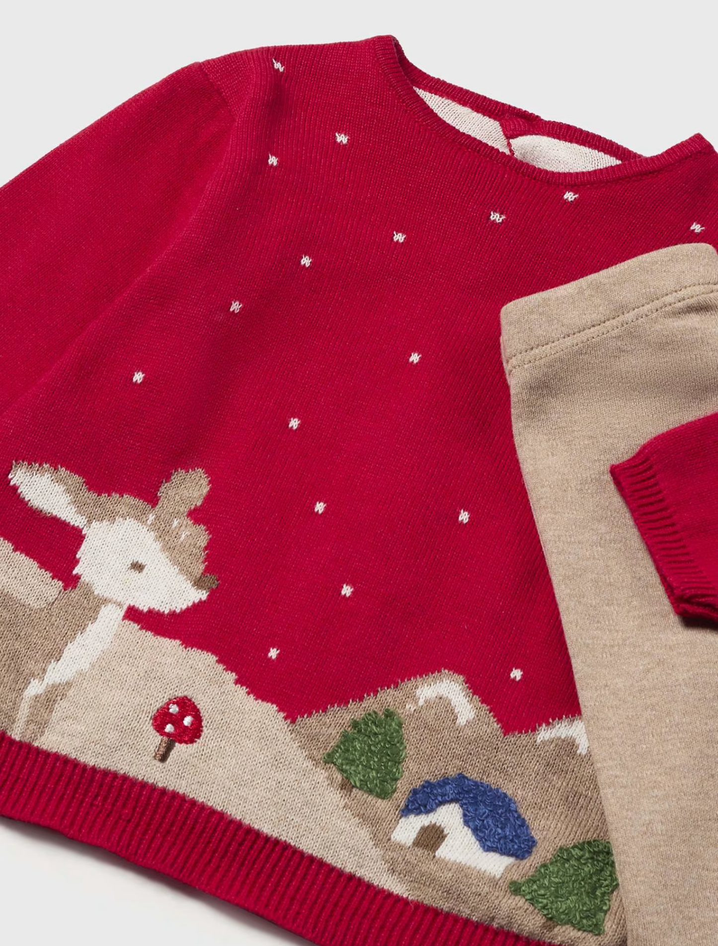 Mayoral Baby Girl Red Reindeer Sweater Set