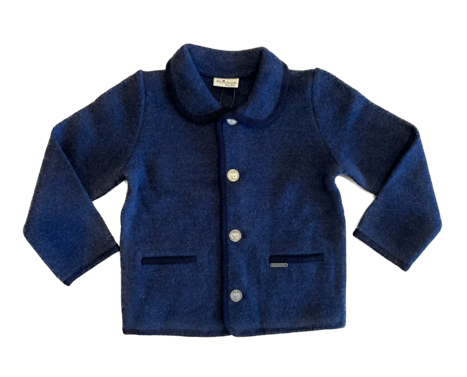 Marae Kids Classic Coin Button Jacket -Navy