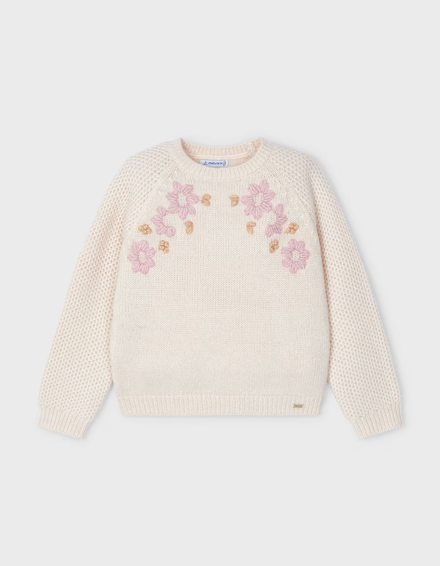 Mayoral Girls Embroidered Flower Sweater