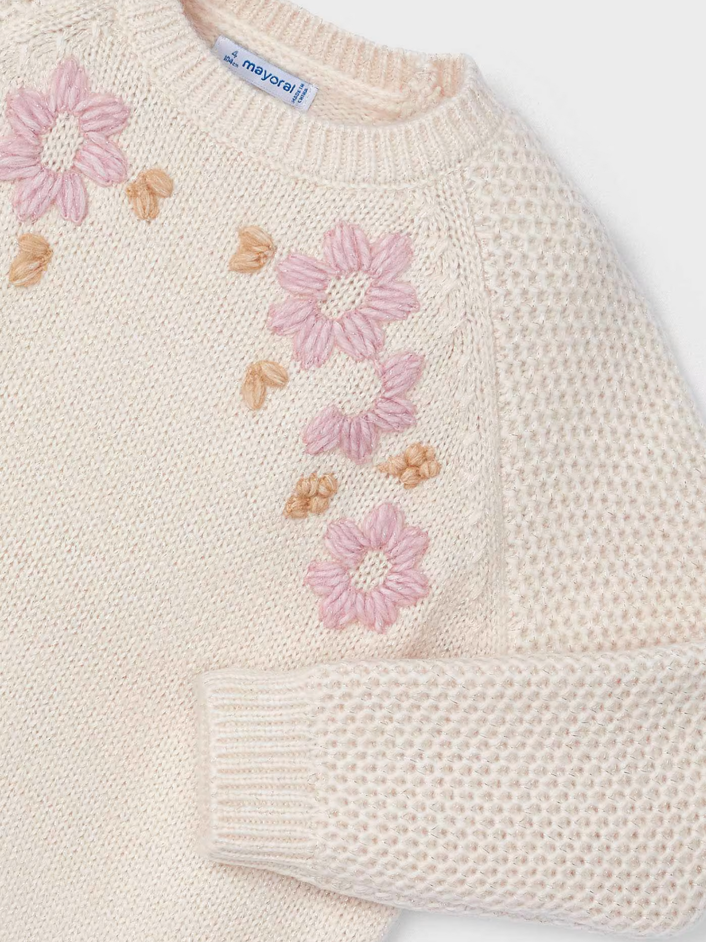 Mayoral Girls Embroidered Flower Sweater