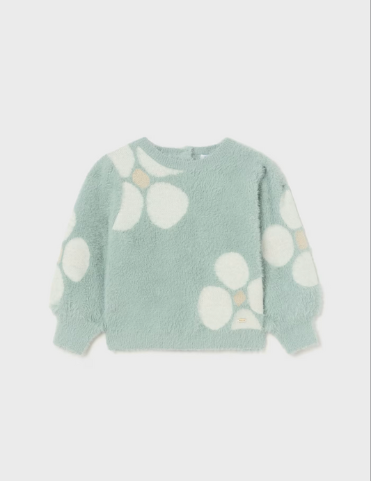 Mayoral Baby Girl Flower Jacquard Sweater