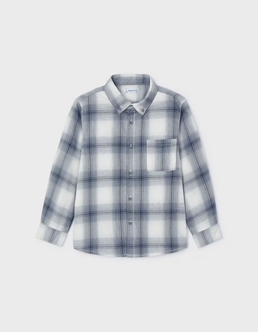 Mayoral Boys Cloudy Plaid Button Down