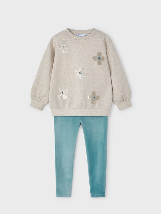 Mayoral Girls Sequin Sweater and Leggings Set