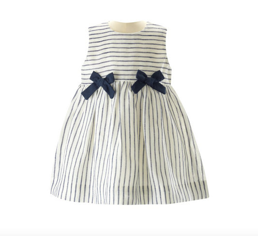 Rachel Riley Stripe Bow Dress & Bloomers