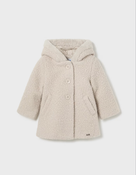 Mayoral Baby Girl Almond Teddy Coat