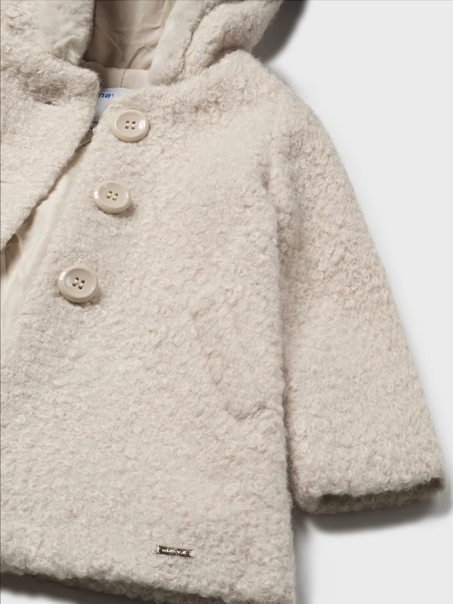 Mayoral Baby Girl Almond Teddy Coat