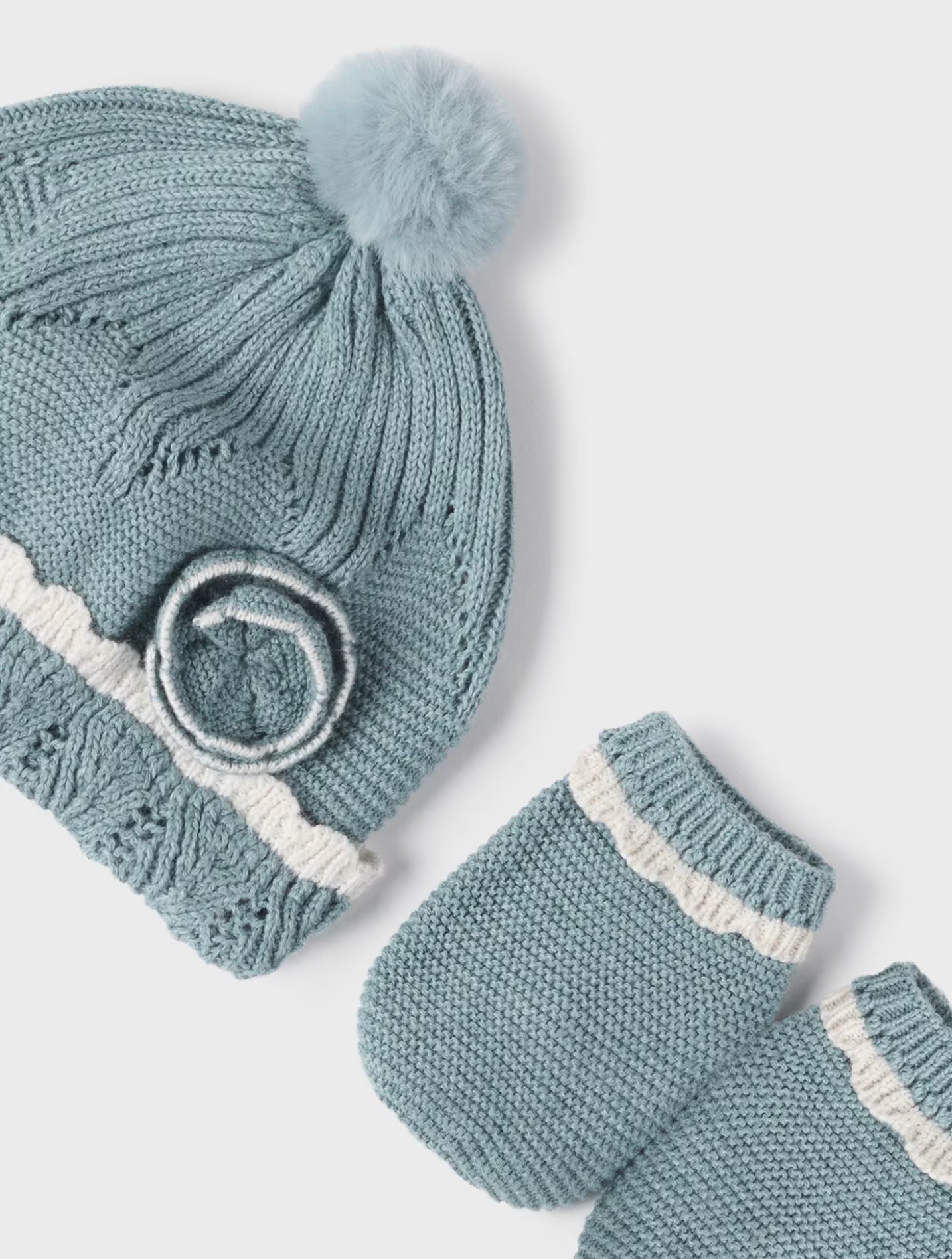 Mayoral Baby Girl Hat and Mitten Set