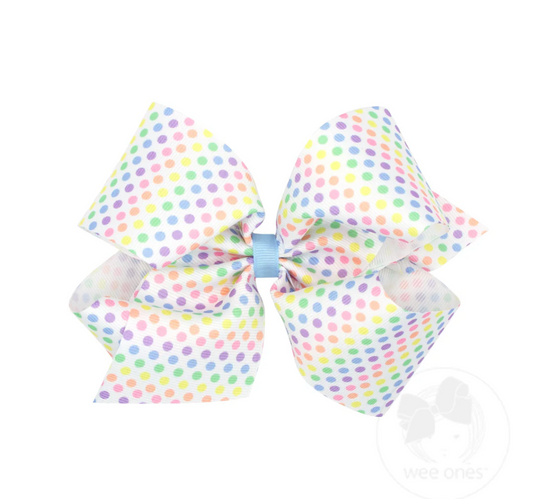 King Grosgrain Pastel Dot Hair Bow