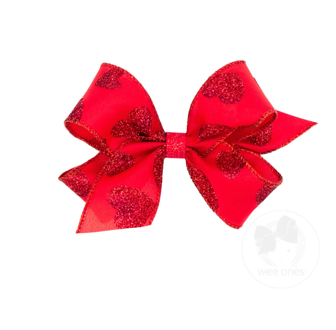 Wee Ones Medium Valentine Glitter Bow