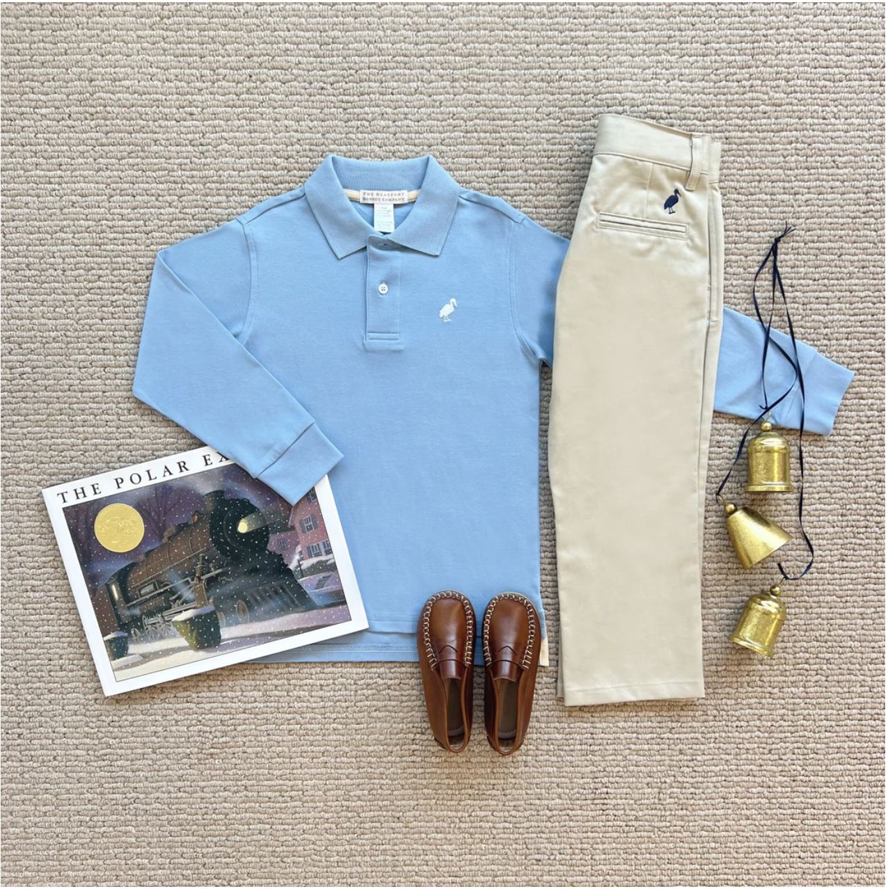 Long Sleeve Prim and Proper Polo in Barrington Blue