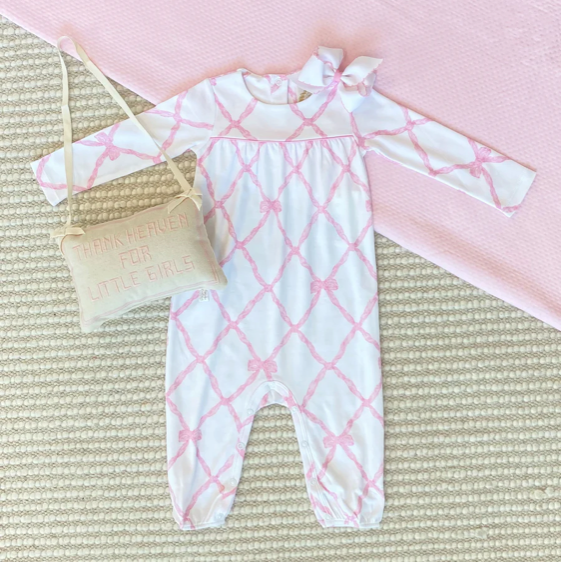 Long Sleeve Penny's Playsuit - Belle Meade Bow