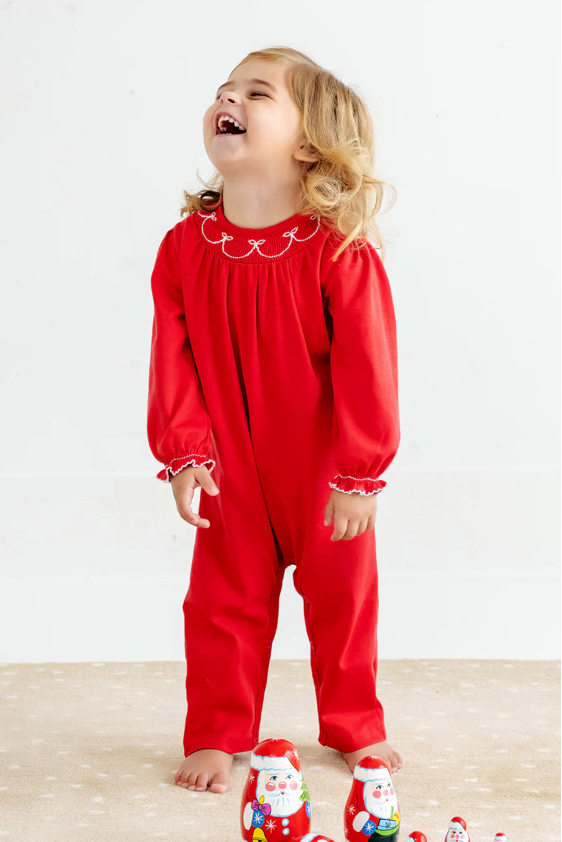 Long Sleeve Bridget Romper - Richmond Red