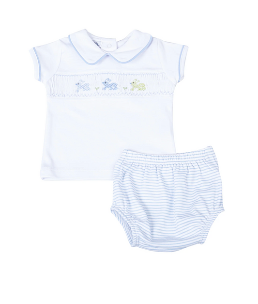 Magnolia Baby Hoppity Hop Smocked Diaper Set