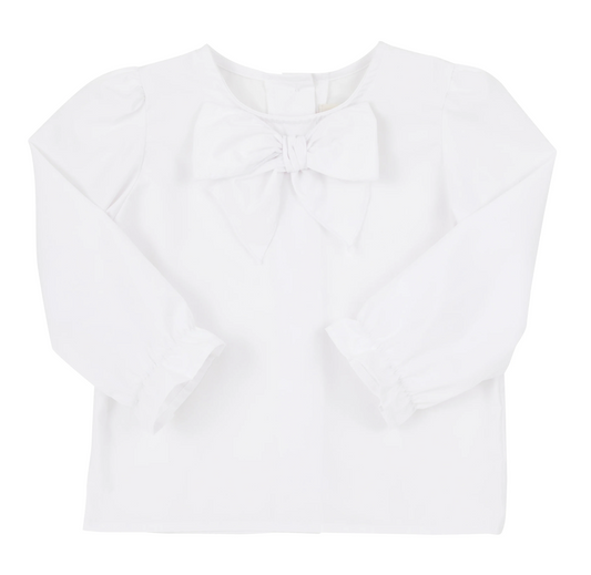 Beatrice Bow Blouse - Worth Avenue White