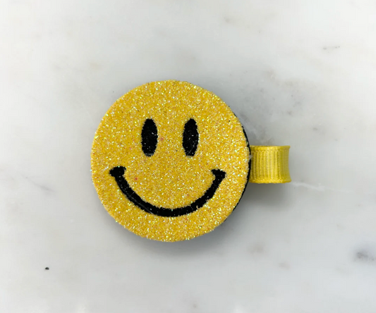 Glitter Foam Hair Clip - Smiley Face