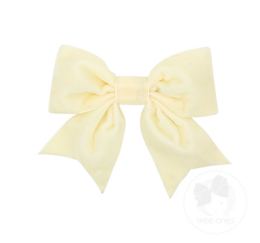 Mini Velvet Two-Loop Bow with Fancy Cut Tail