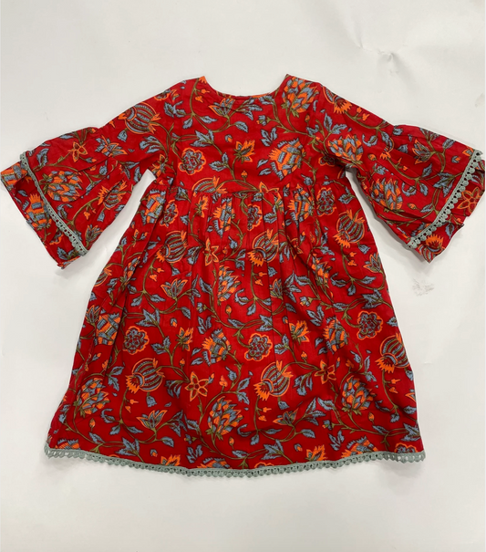 Red Floral Long Sleeve Bloomer Set