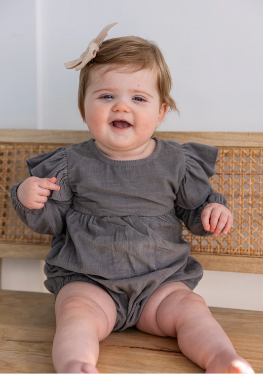 Cotton Woven Baby Girl Romper