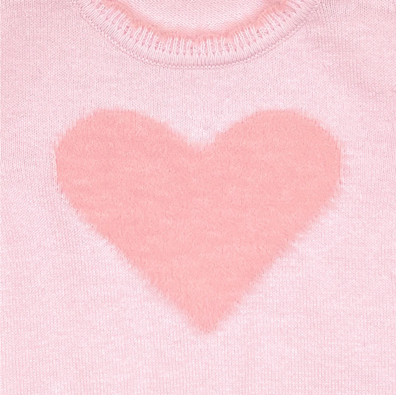 Fuzzy Heart Knit Sweater