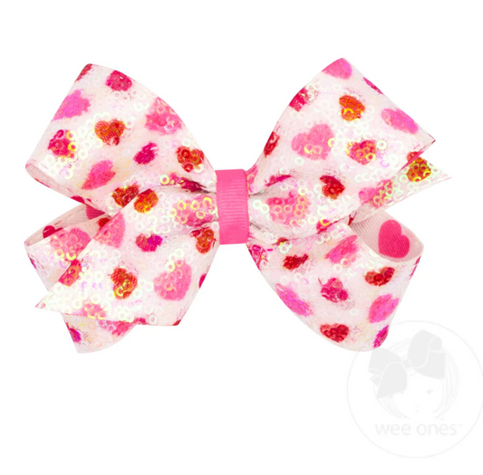 Medium Heart Sequined Bow