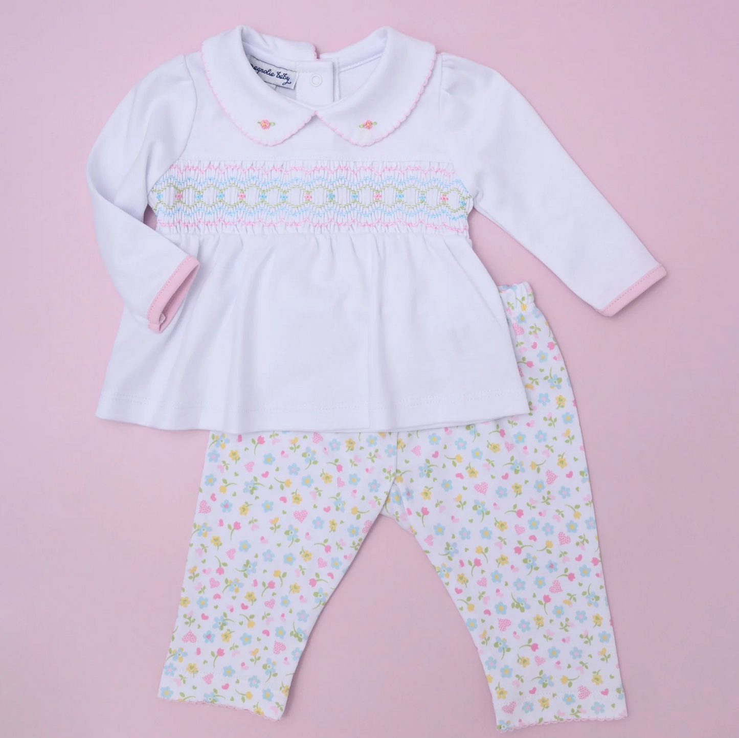 Magnolia Baby Clara's Smocked 2-Piece Pant Set