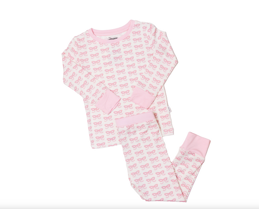 Uptown Baby 2-Piece Baby Girl Bow Pajama Set