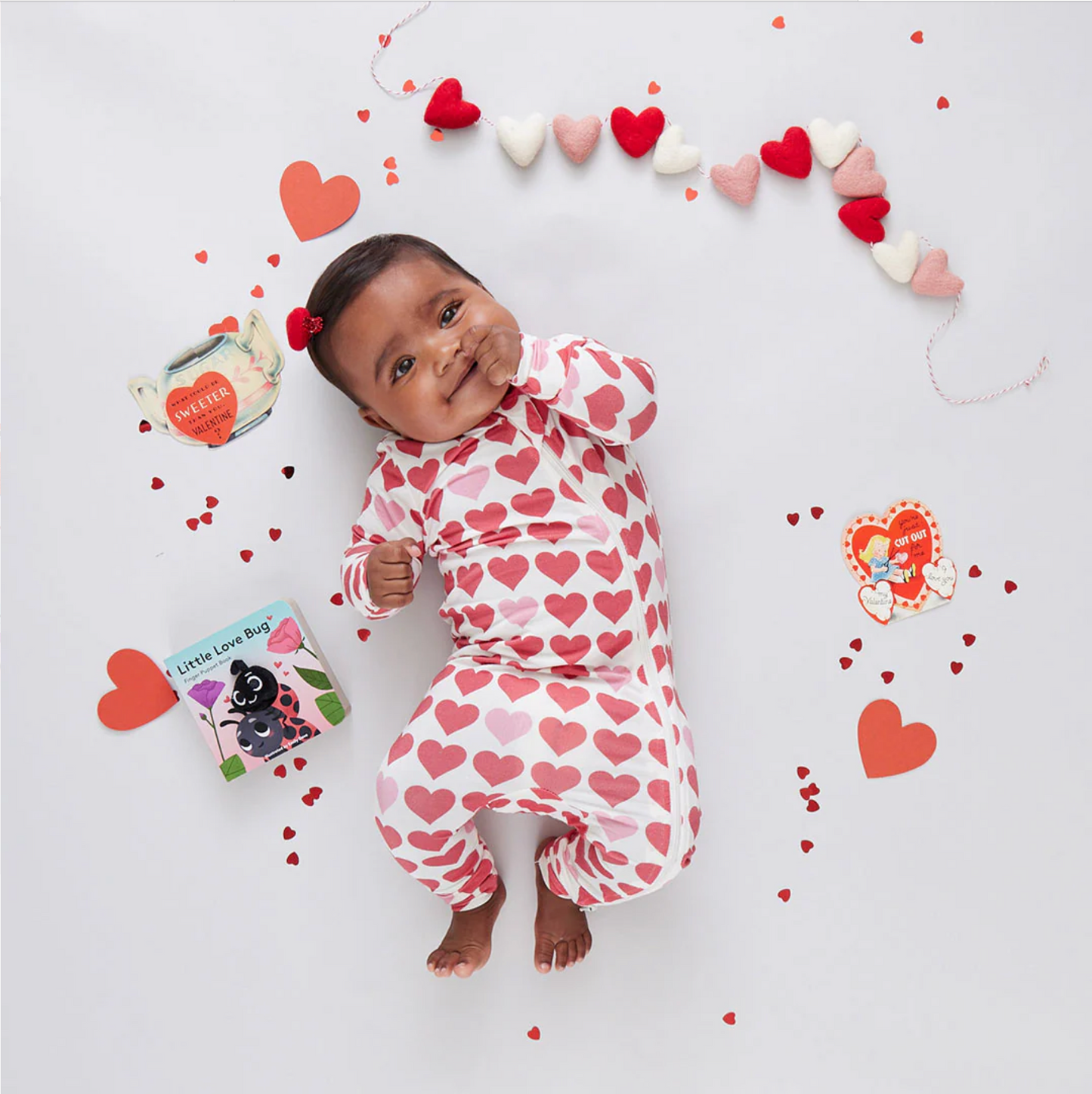 Baby Bamboo Romper - Tiny Hearts