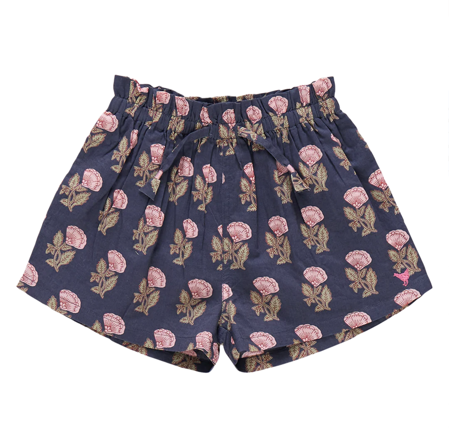 Girls Theodore Short - Navy Flower Drop