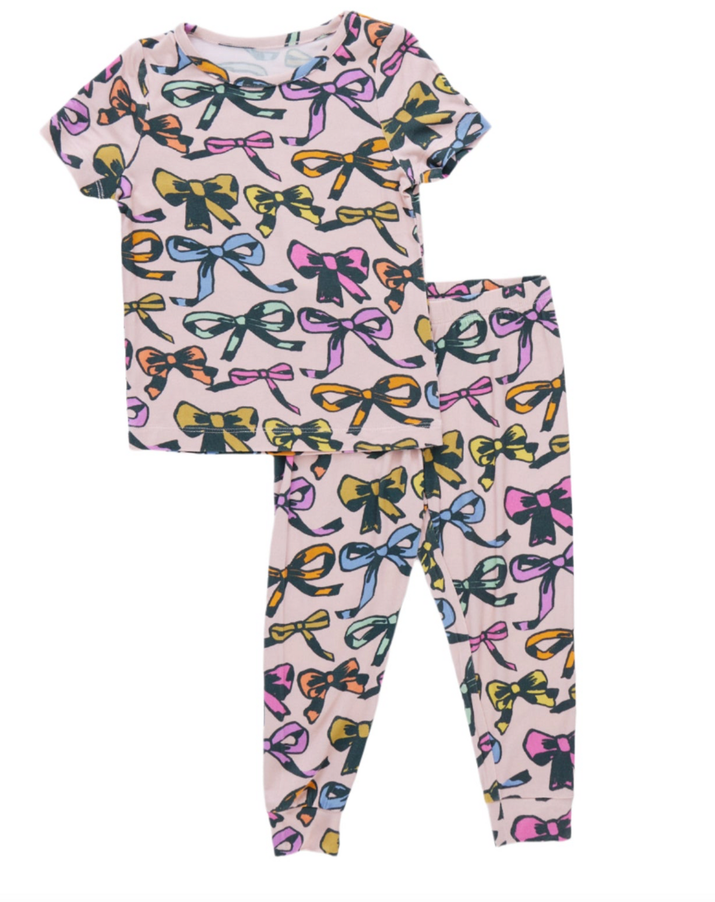 Kids Bamboo PJ Set - Multi Bows