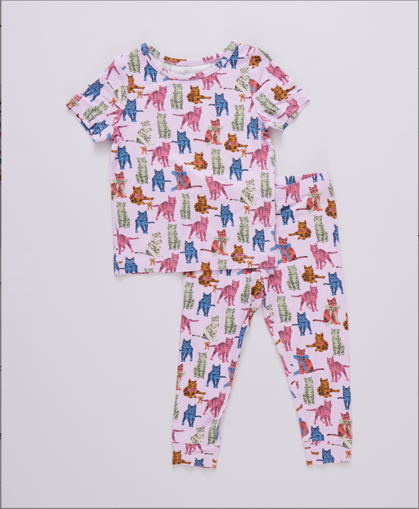 Kids Bamboo PJ Set - Tabby Cats