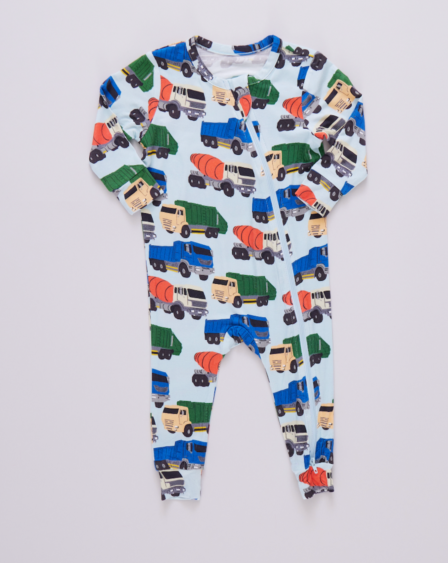 Baby Bamboo Romper - Dump Trucks