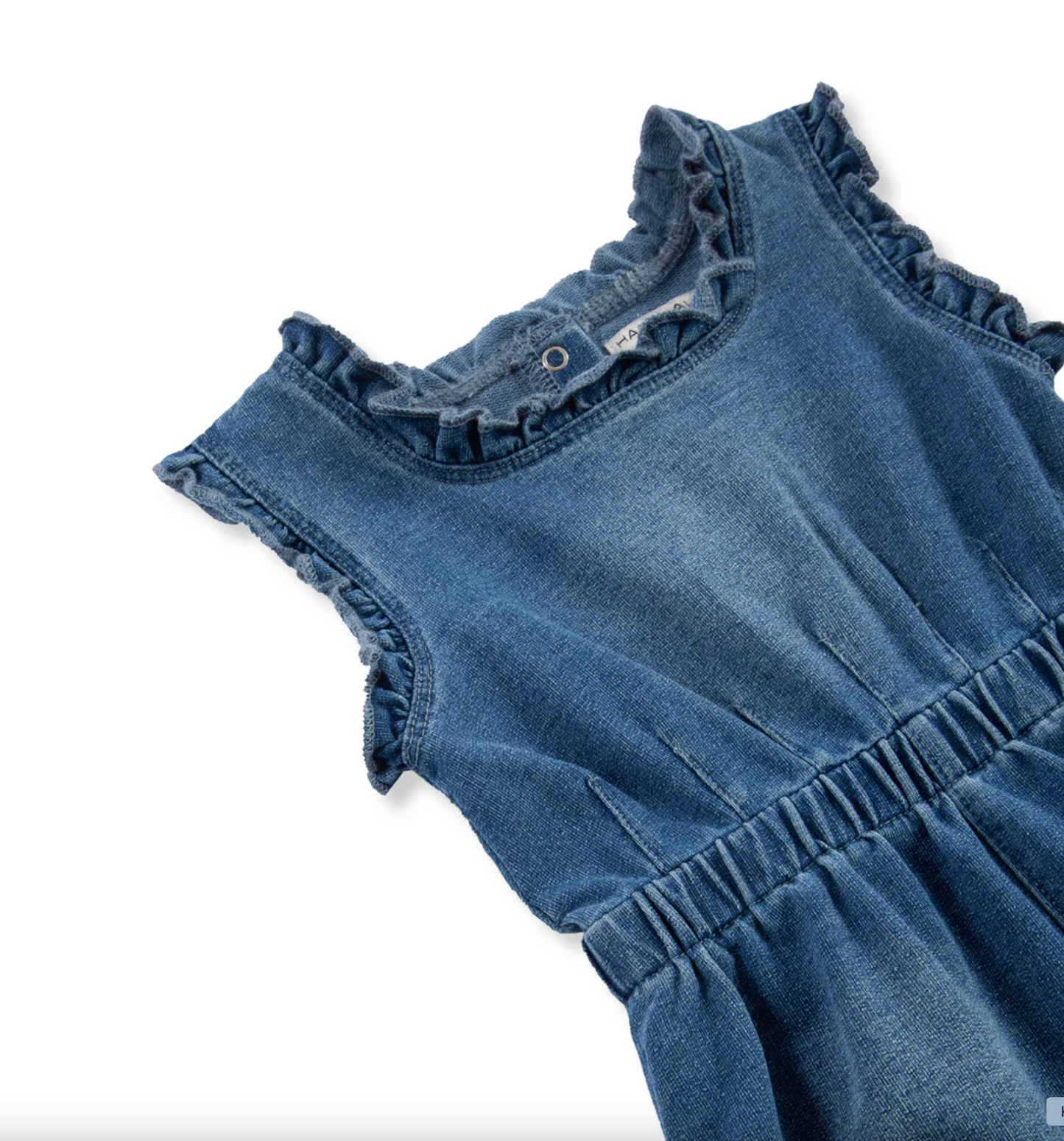 Mini Ruffle Denim Baby Romper