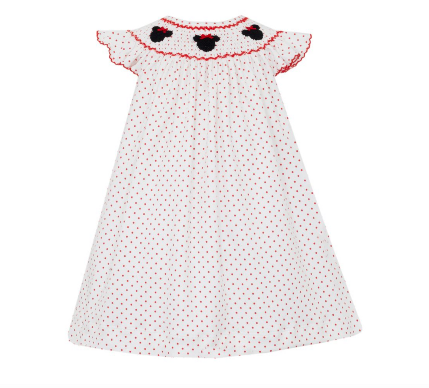 Minnie Red & White Knit Angel Wing Bishop Dress