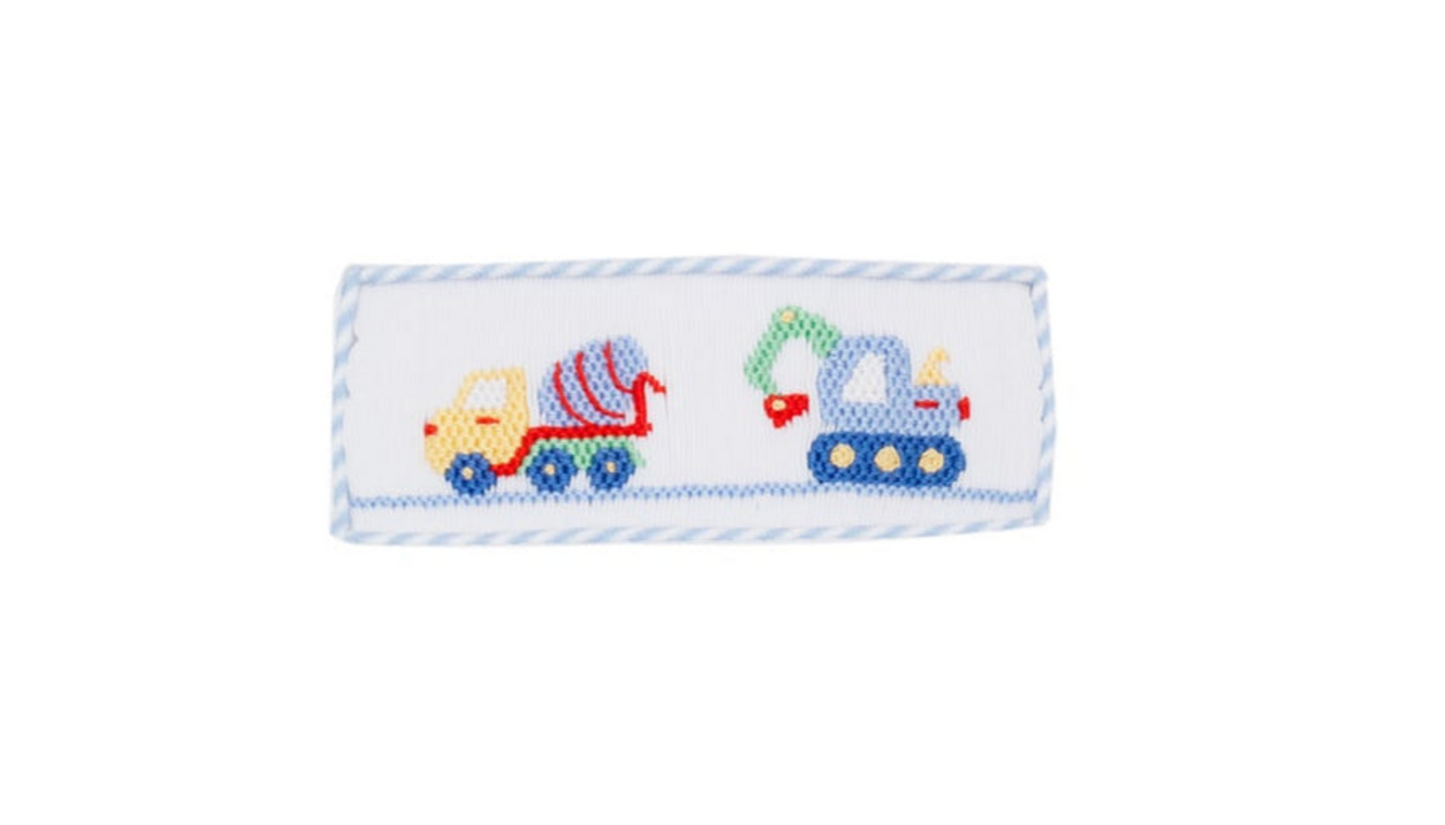 Light Blue Knit T-Shirt Set - Construction Cars