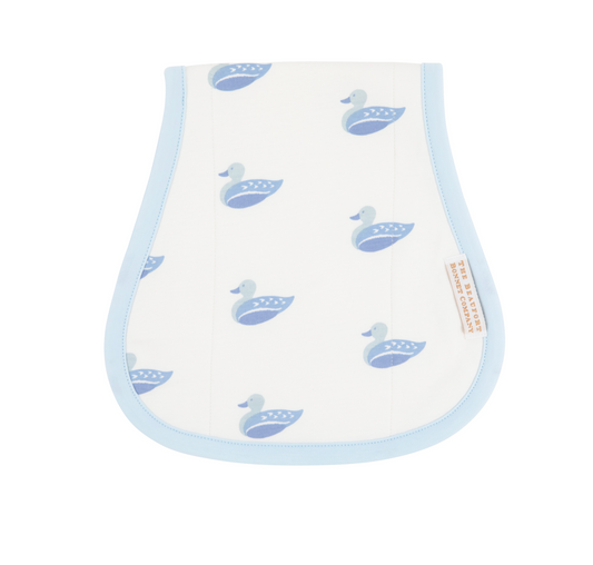 Oopsie Daisy Burp Cloth - Merrimack Quack Quacks with Buckhead Blue