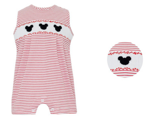 Mickey Red Stripe Knit Jon Jon