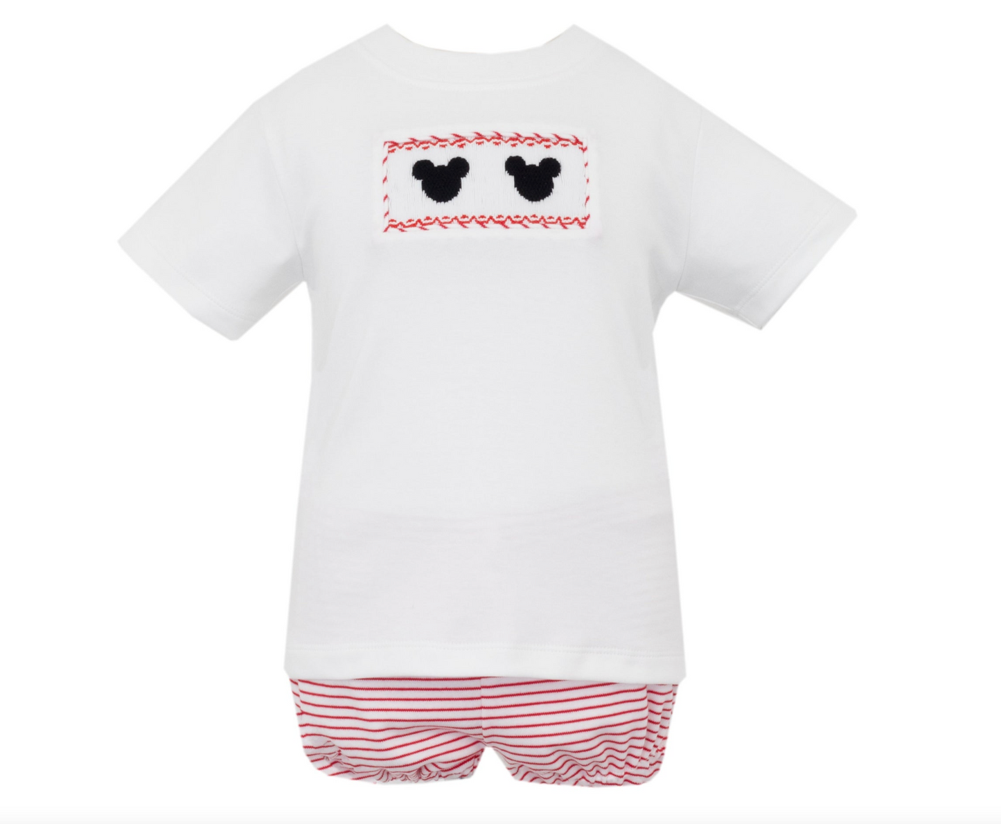 Mickey Red Stripe Knit Boy's T-Shirt Set