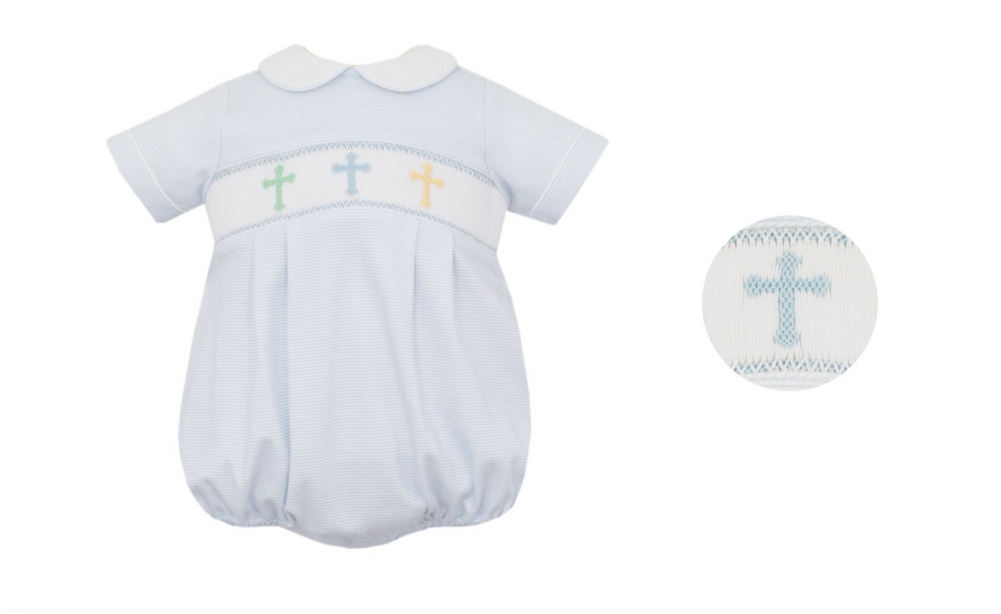 Light Blue Knit Boys Crosses Bubble