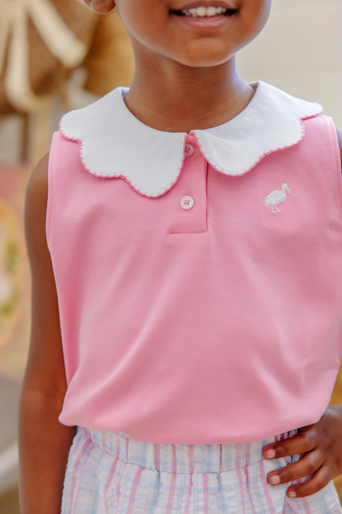 Paige's Playful Polo - Hamptons Hot Pink with Worth Avenue White