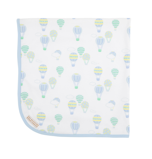 Baby Buggy Blanket - Up Up and Away (Blue) with Buckhead Blue