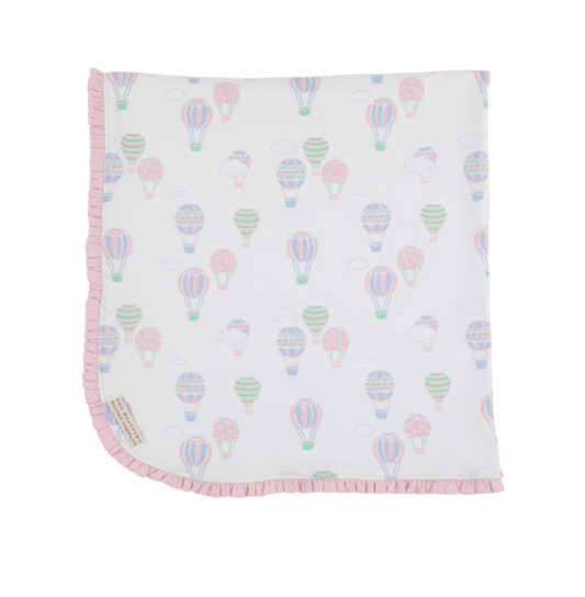 Baby Buggy Blanket - Up Up and Away (Pink) with Palm Beach Pink