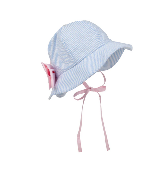 Pippa Petal Hat - Breakers Blue Seersucker