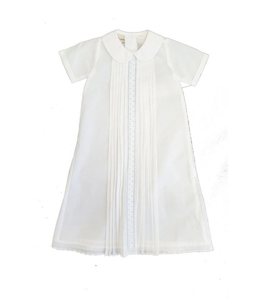 White And Blue Dots Boy's Daygown