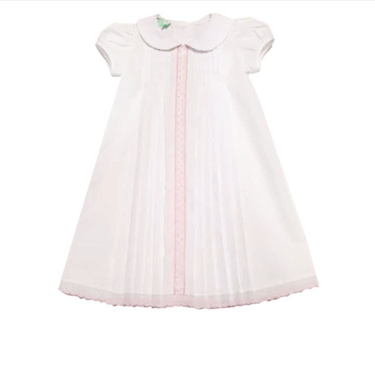 White And Pink Dots Girl's Daygown