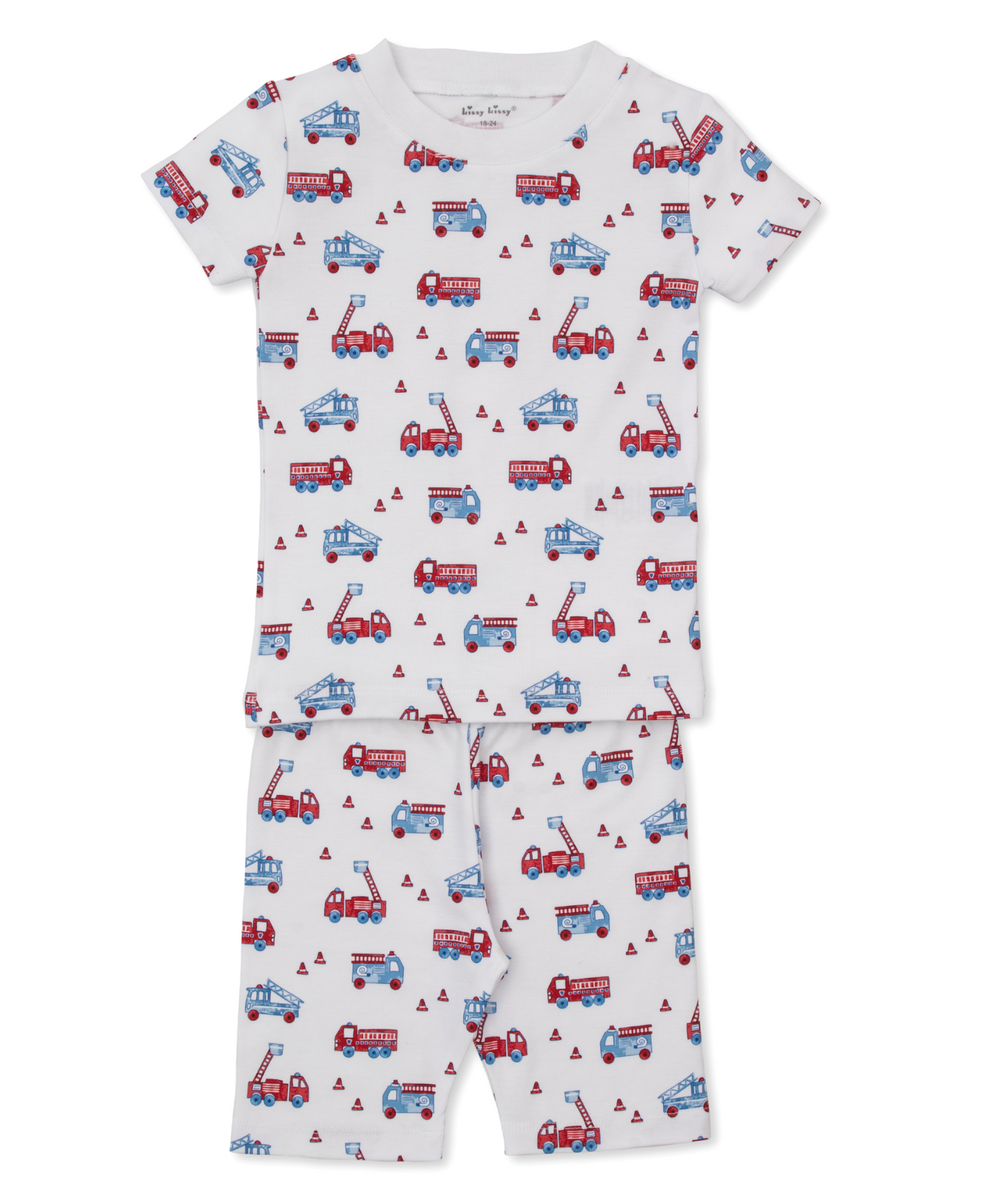 Flashing Firetrucks Toddler Short Pajama Set