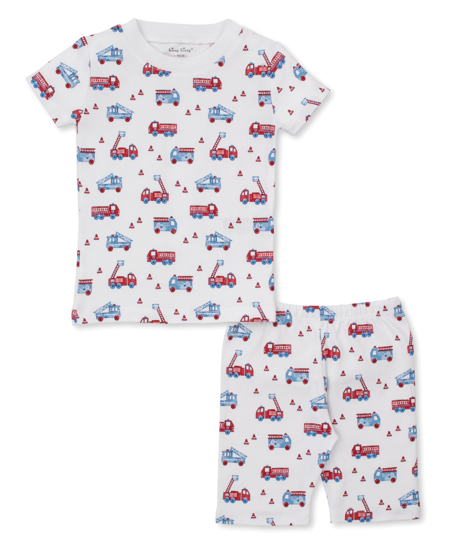 Flashing Firetrucks Toddler Short Pajama Set